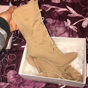 Lace up heel boots
